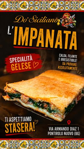 Locandina Do' Siciliano dedicata all'impanata gelese, specialità di Gela
